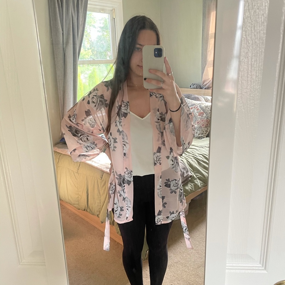 Pink Floral Kimono